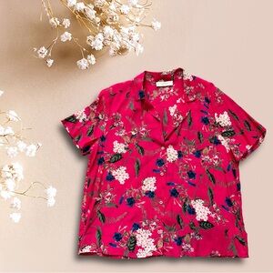 BEAUTIFUL Lucky Brand Floral Pink Fresh Spring/Summer Blouse - Size L